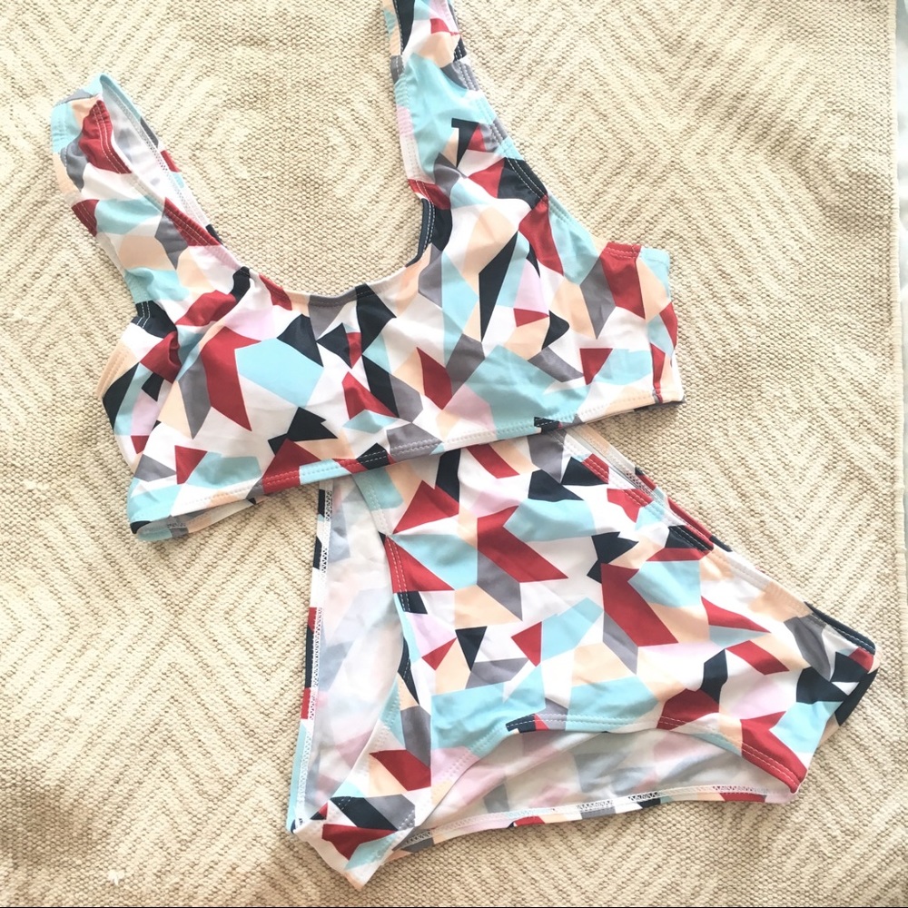 NWT Folsom and Co. High Waist Bikini Geometric